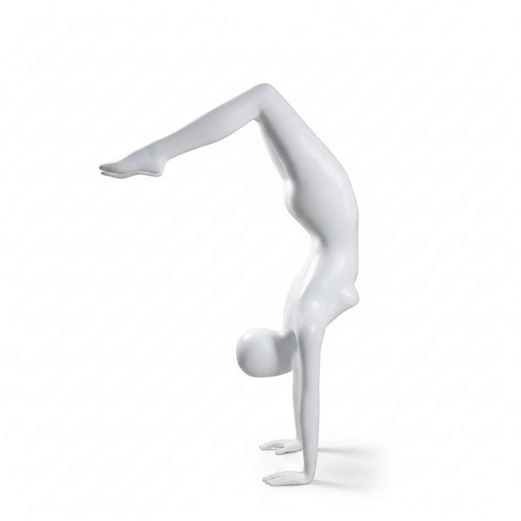 Yoga dömugína fyrir fitness og jóga, hvít. Á höndum