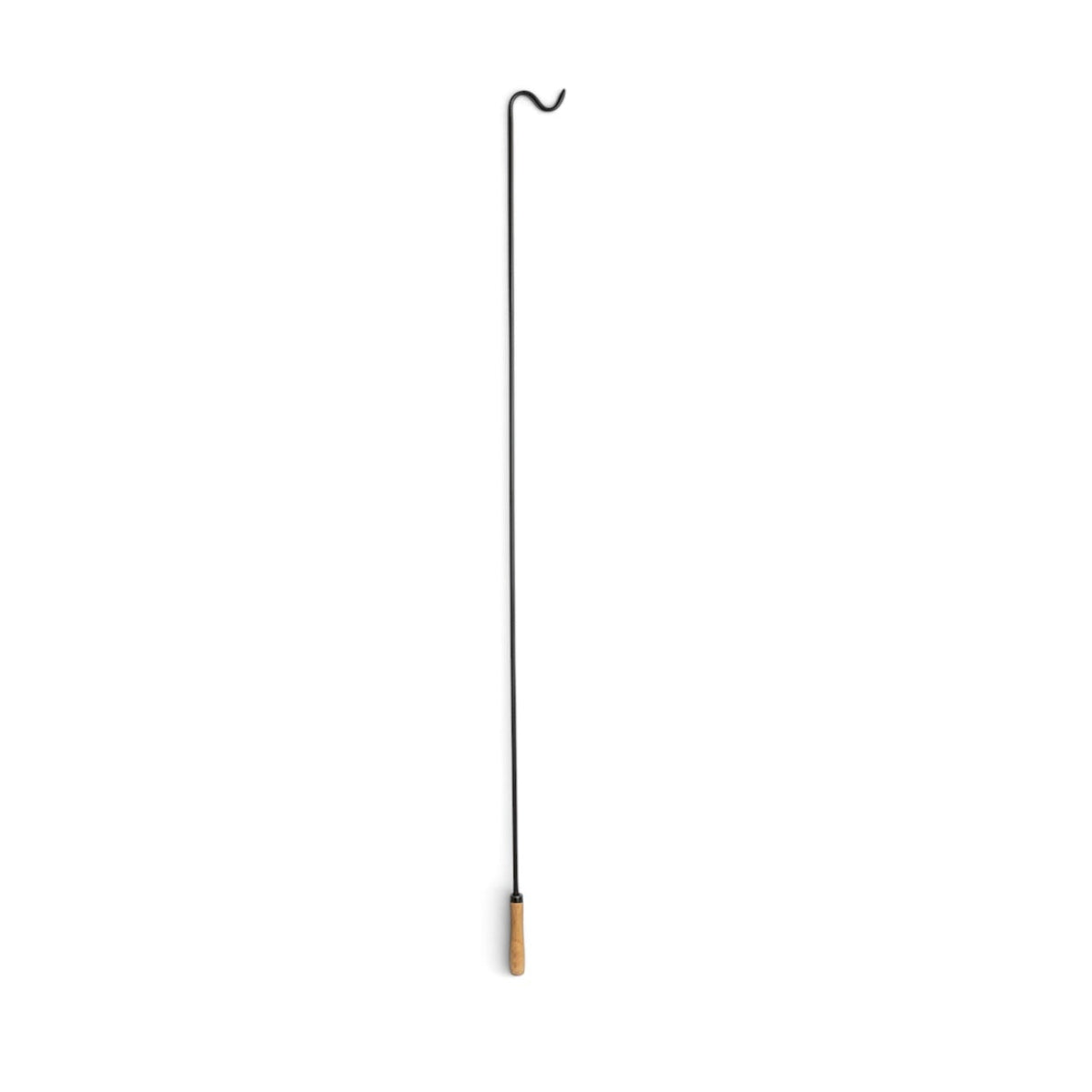 Herðatrjáafangari með náttúrulituðu viðarhandfangi, svartur, 130 cm.