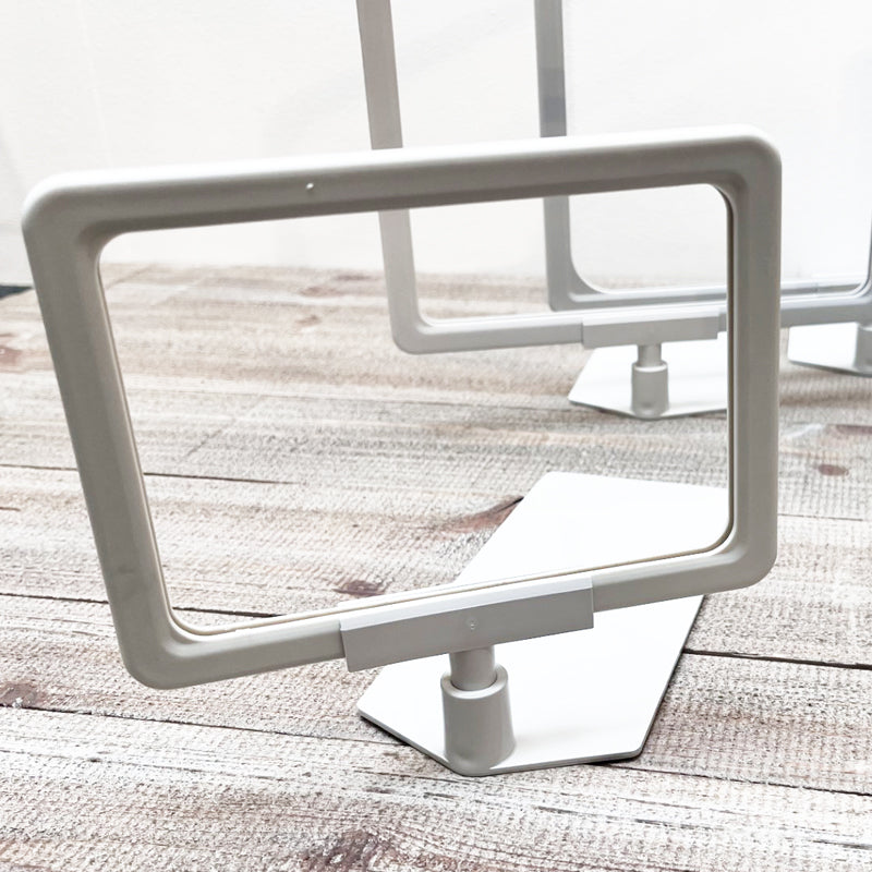 Skiltahaldari, A6, með innskeytingartöflu, plast, ljósgrár