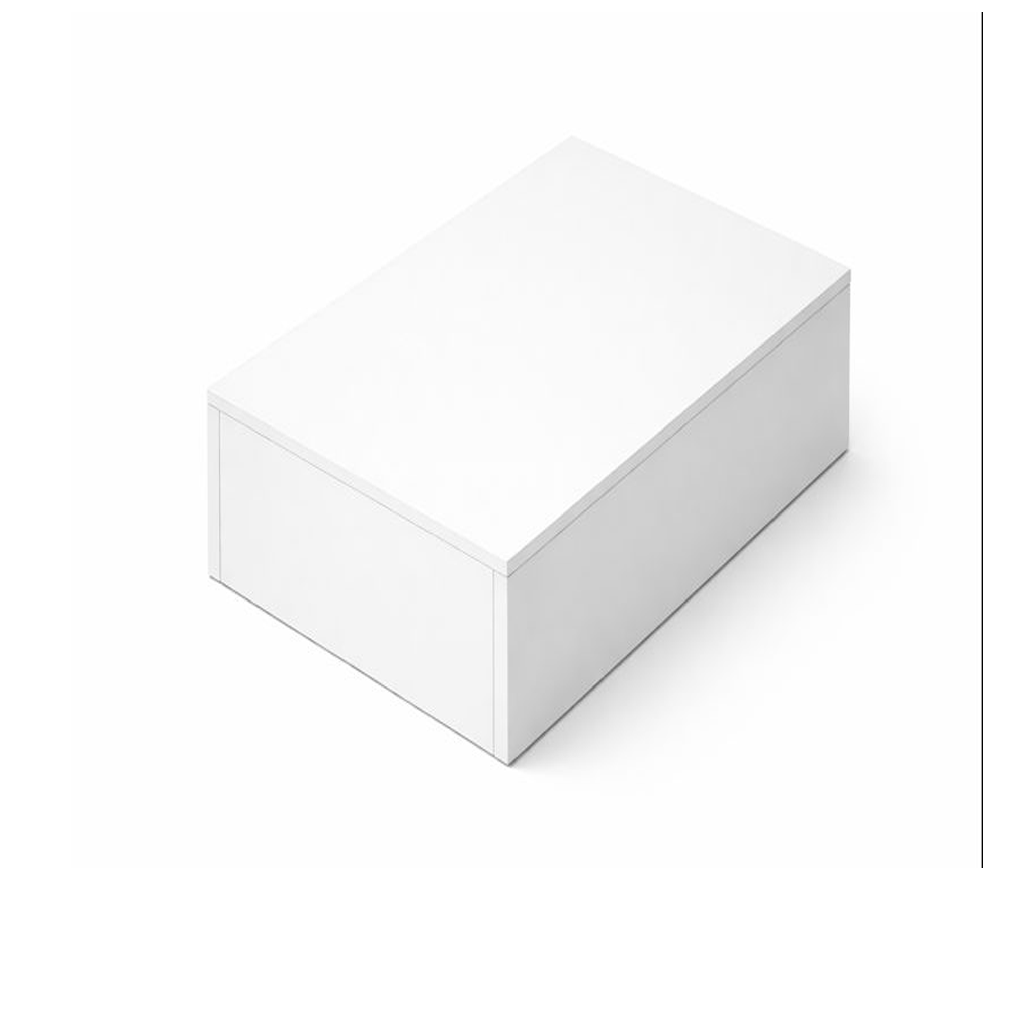 Podie. Hvítt melamín. 50 x 40 x H20 cm.