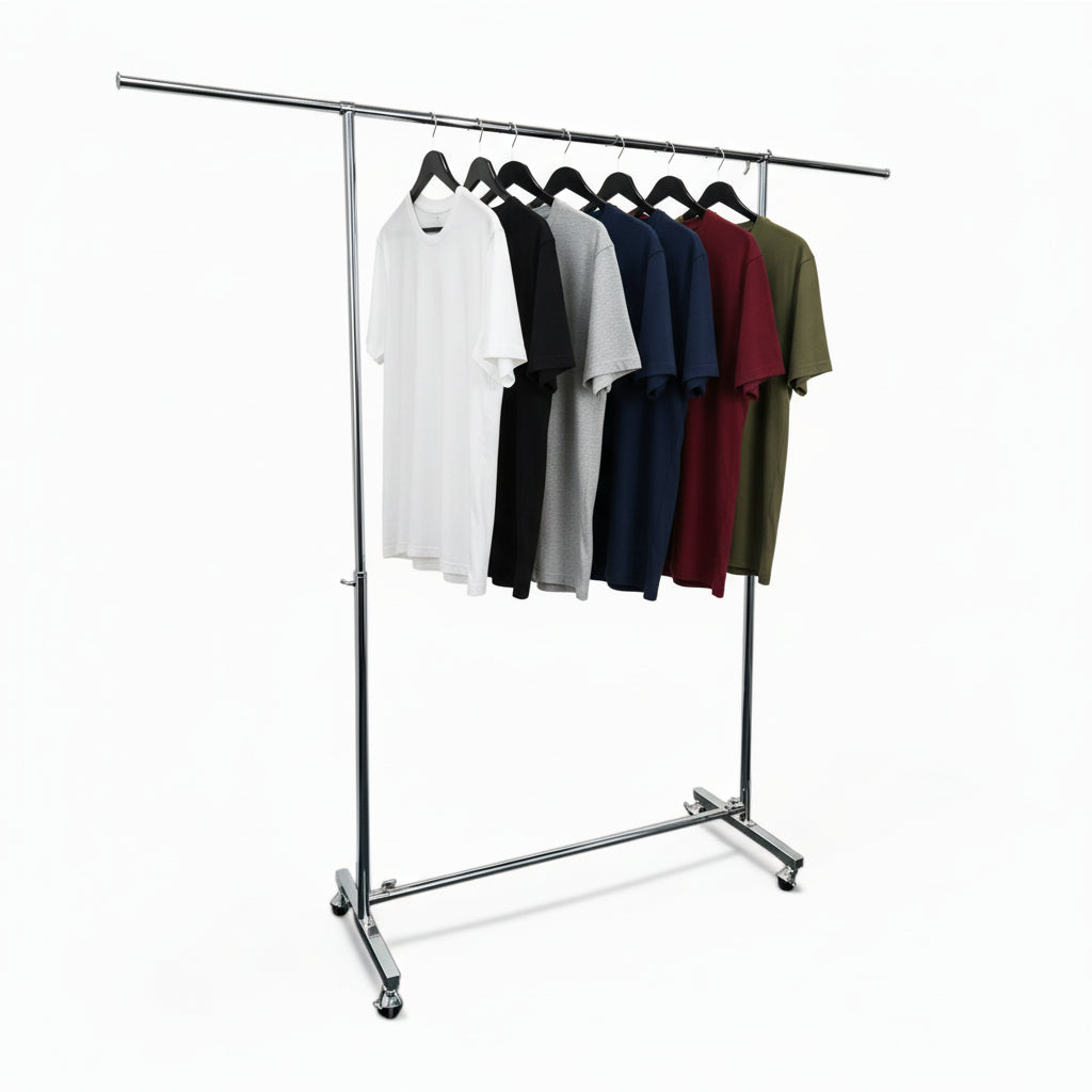 Spacey fataskáp-/fatastandur með hjólum, króm.