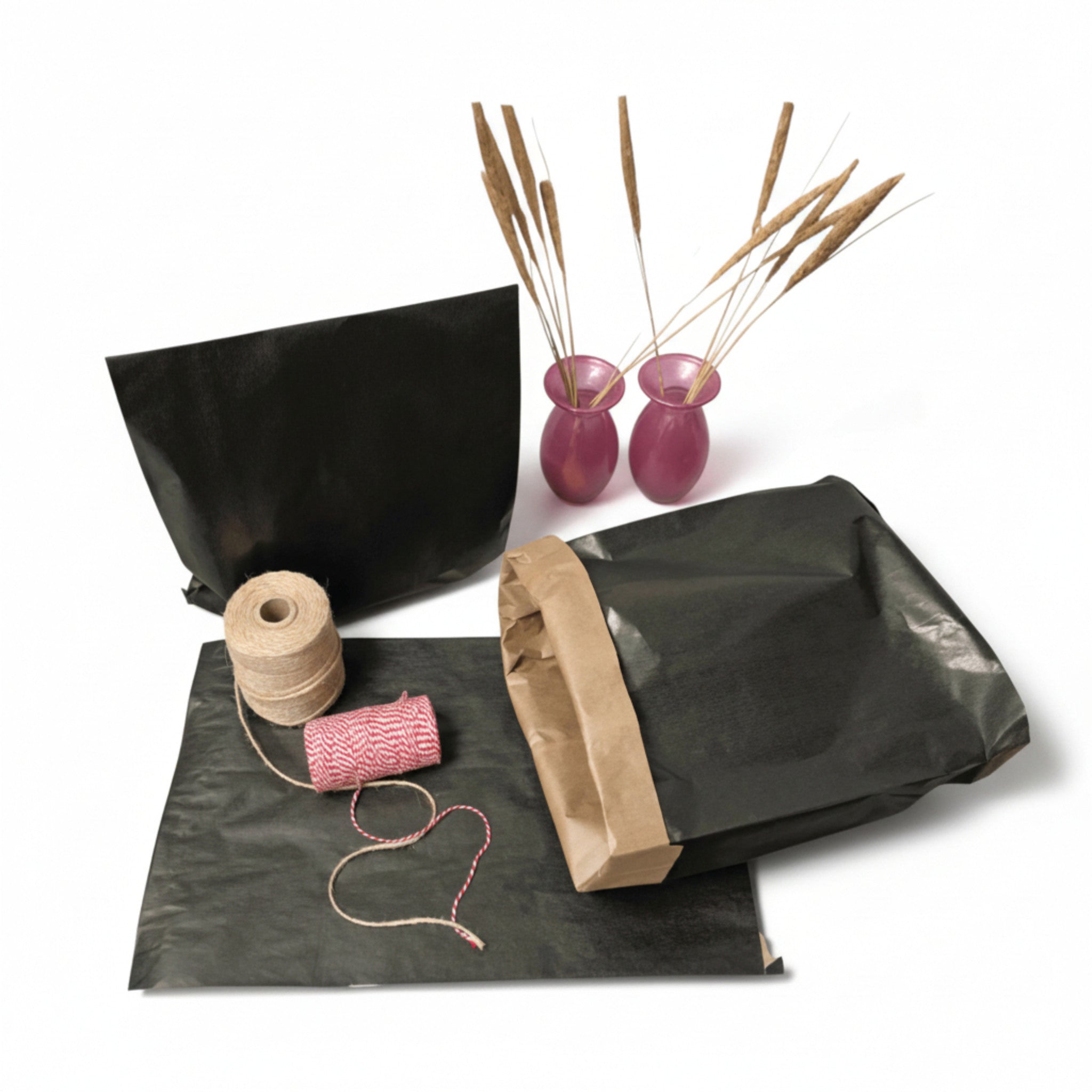 Gjafapoki, kraftpappír, svartur, pk. með 250 stk., 31 x 8 x H49 cm