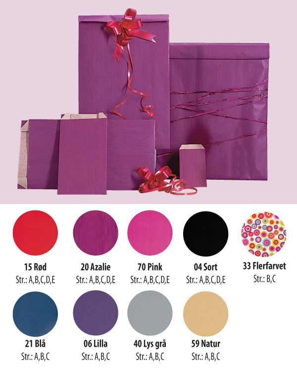 Gjafapoki, kraftpappír, rauður, pk. með 250 stk., 12 x 4 x H20 cm