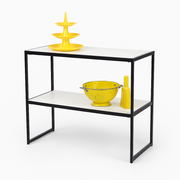 HAPPY! Uppfellanlegt borð með hvítu melamíni. B94 x D40 x H82 cm.