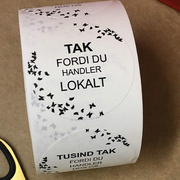 Rund etiketta, keypt hér staðbundið TAK. 500 stk.