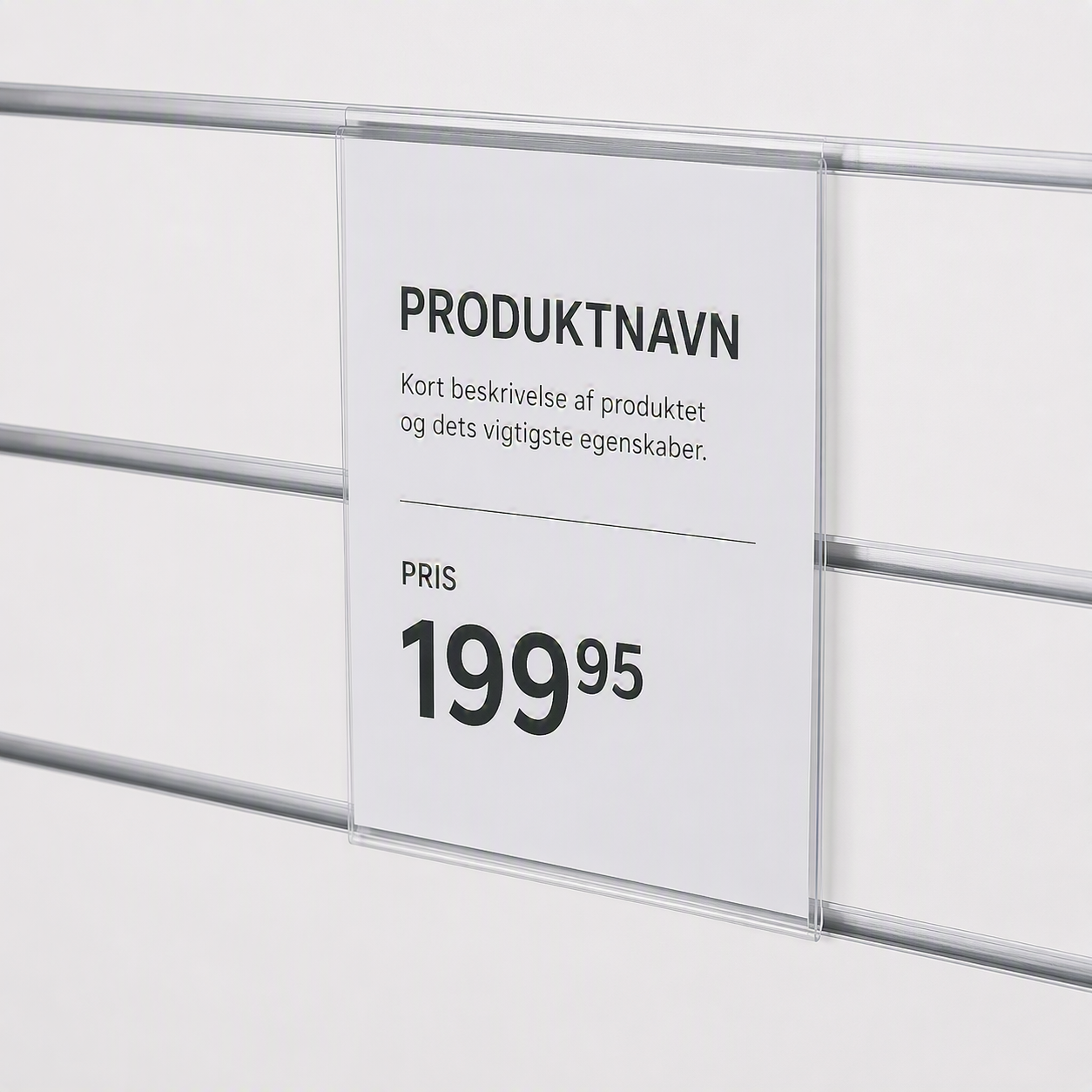 Skiltahaldari fyrir raufapanil. Akrýl. A4