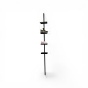Skóbirting – veggfesting í svörtu, H 240 cm með 5 skóhillum