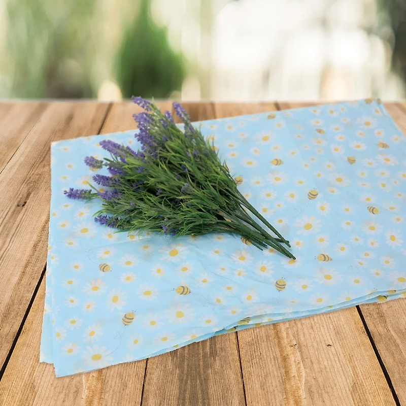 Silkispappír - 100 blöð - m/birni og blóm