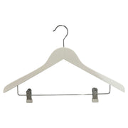 Trékro, massív, flöt, fyrir fullorðna, með klämmum, hvítur, 12 mm þykkur, 45 cm