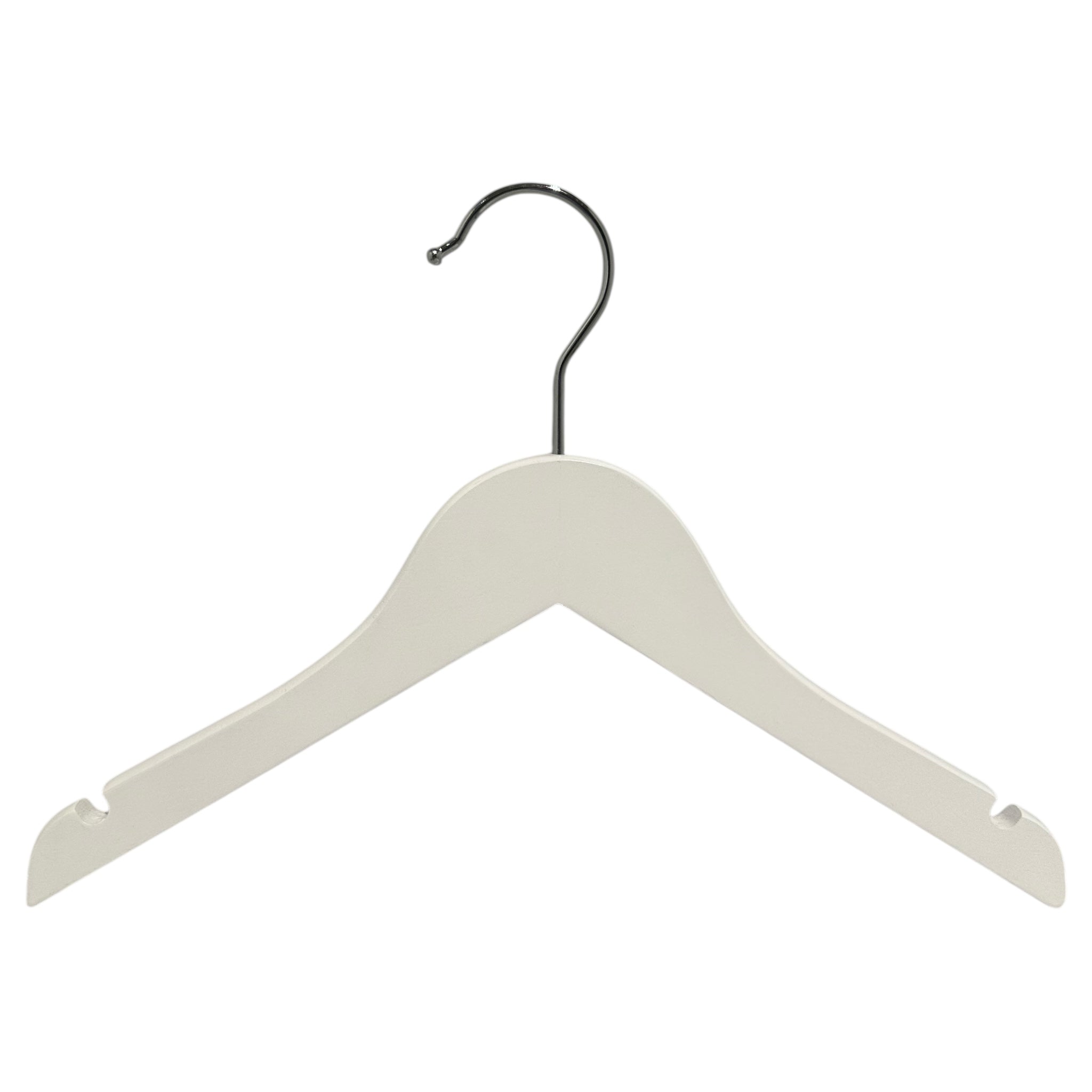 Tréfata, massív, flöt, junior, með hak og án stangar, hvít, 32 cm