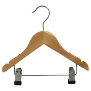 Natur baby træbøjle med klemme, 27 cm