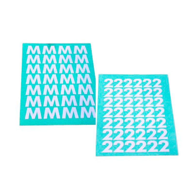 Tal-, númera- og bókstafablöð fyrir fatamerkjaklemmur, hvít – veldu afbrigði.