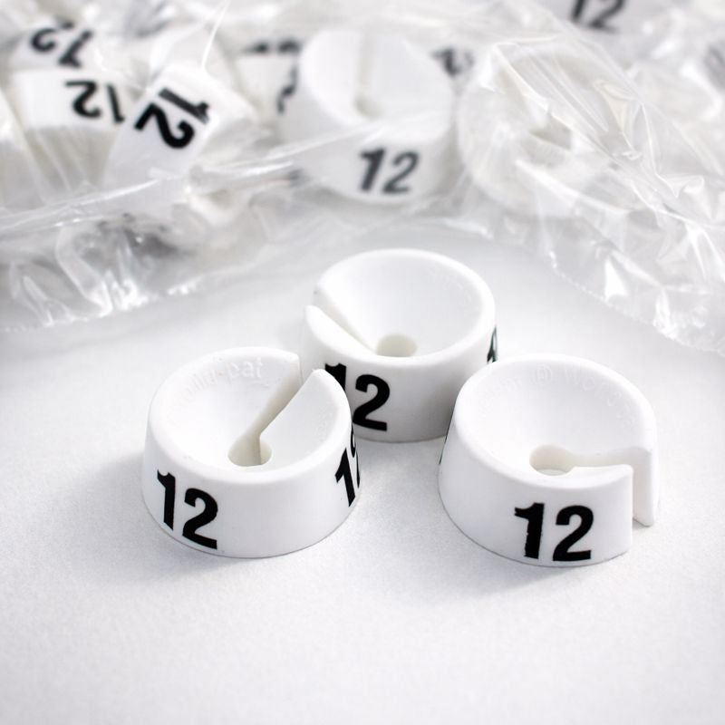 Stærðarpunktar - Hvítar - 25 stk. í poki. Veldu stærð