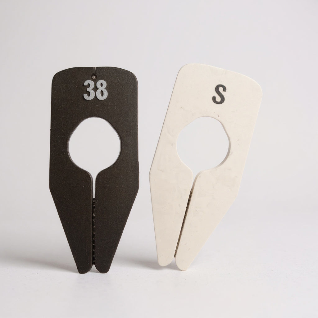 Størrelsesnumre, aflang model, hvid - 10 stk. Størrelser fra 1 til XXXL