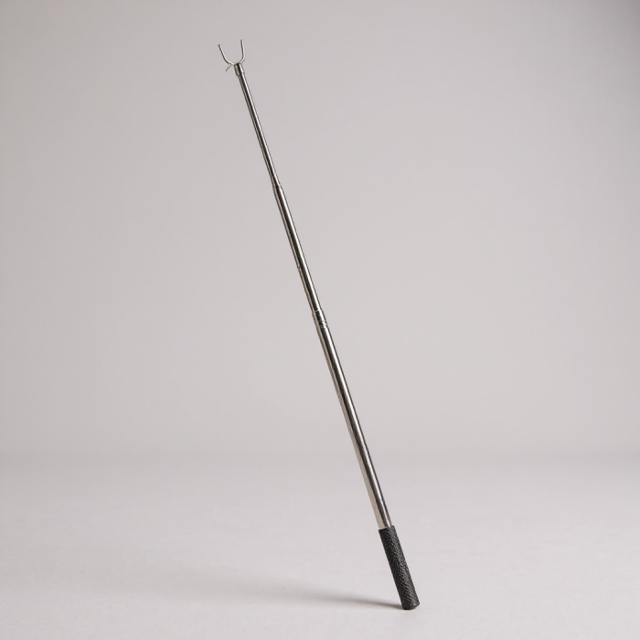 S-bøjlefanger, justerbar, aluminium, 77–170 cm. Metalgaffel og ophængskrog.