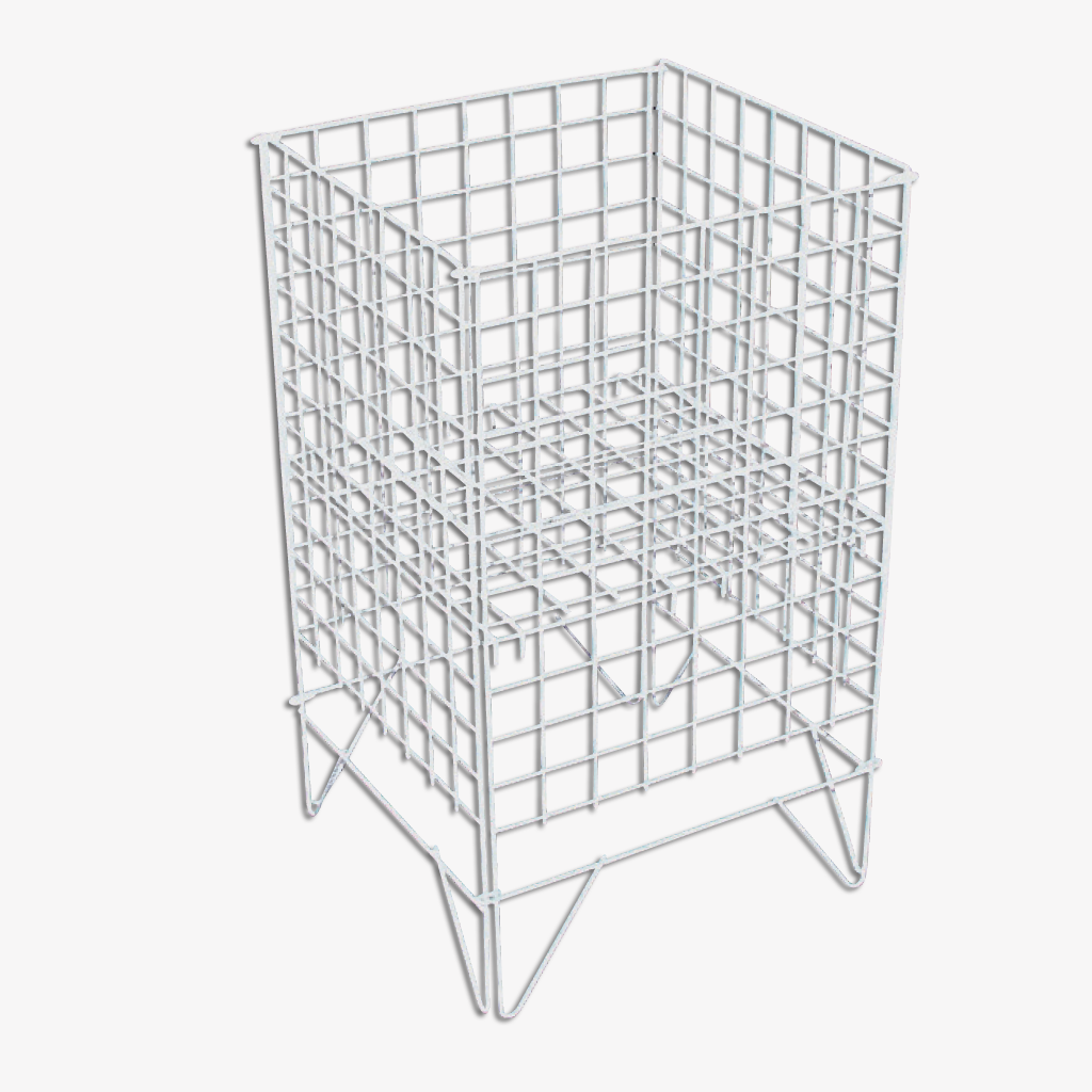 Nancy I sölukarfa með stillanlegum botni – hvít, B42 × D42 × H75 cm.