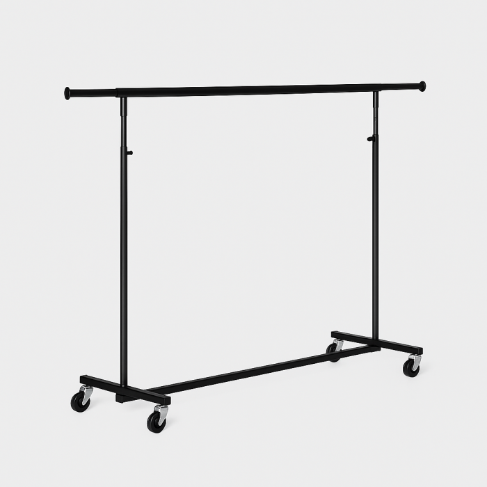 Skrædderskabstativ - Ekstra bred, sort - Luksus. B 150-210 (bøjleudtræk) x H130-200 cm.