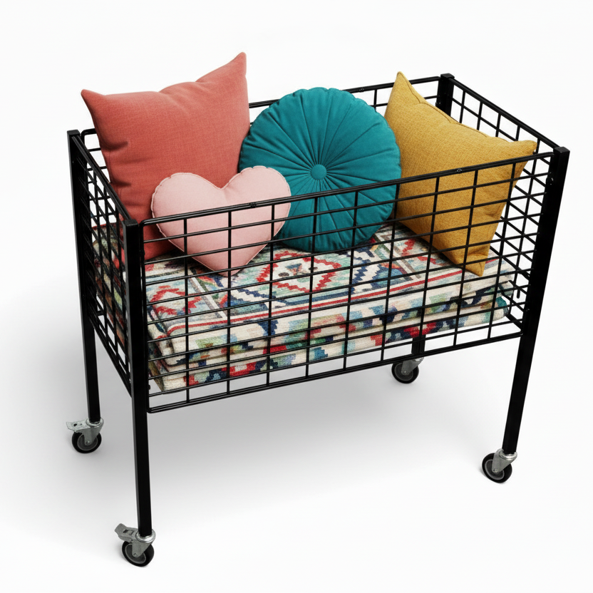 Boxer 2, Svört sölu körfu. 50 x 95,6 x H90 cm. Stillanlegur botn.