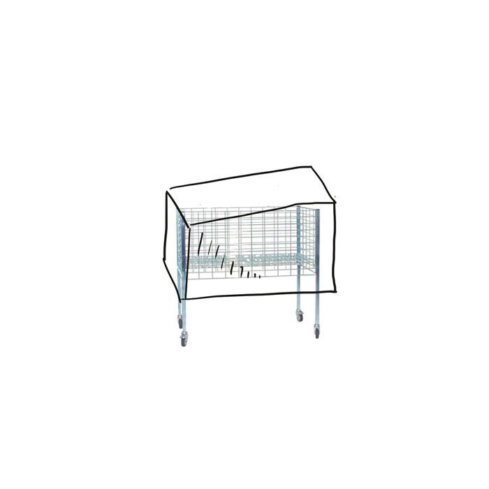 Regnhætte fyrir vírgötukörfur, reykgrár, 104 x 54 x 50 cm. 2. flokkur