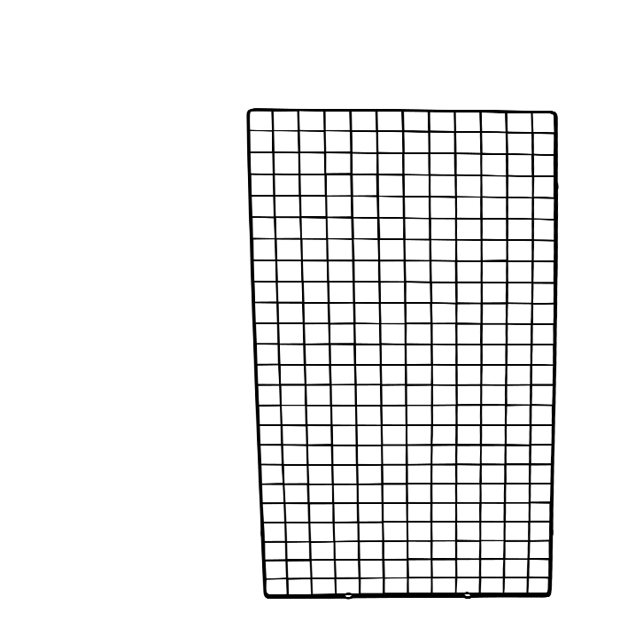 Netgrind, svört. 60 x H120 cm.
