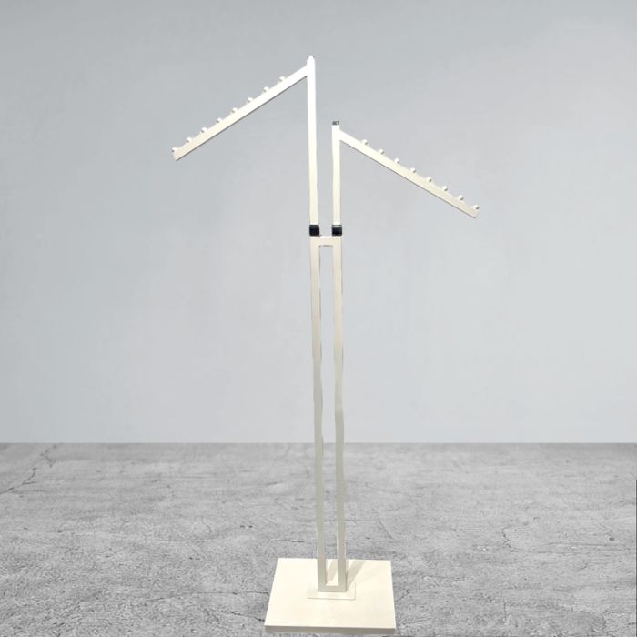 Joystativ, 2 skáararmar í hvítu, hvítt stöðugrundvöllur, 80 x 39 cm, H125-195 cm