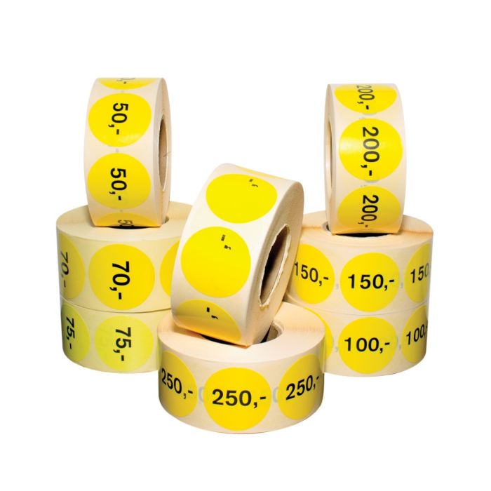 Gular merki m/ fasta upphæð - 1.000 stk. Veldu upphæð