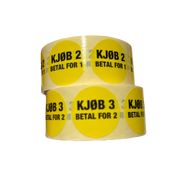 Merki Kaupa 3 borga fyrir 2, gulur, rúlla með 1000 stk.