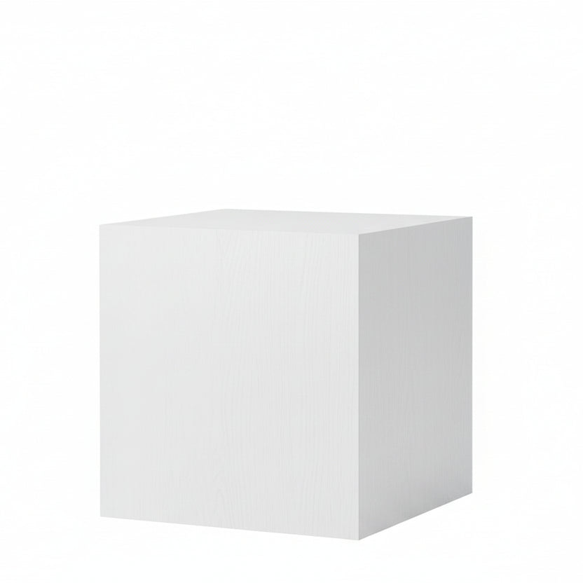 Podie. Hvítt melamín. 40 x 40 x H50 cm.