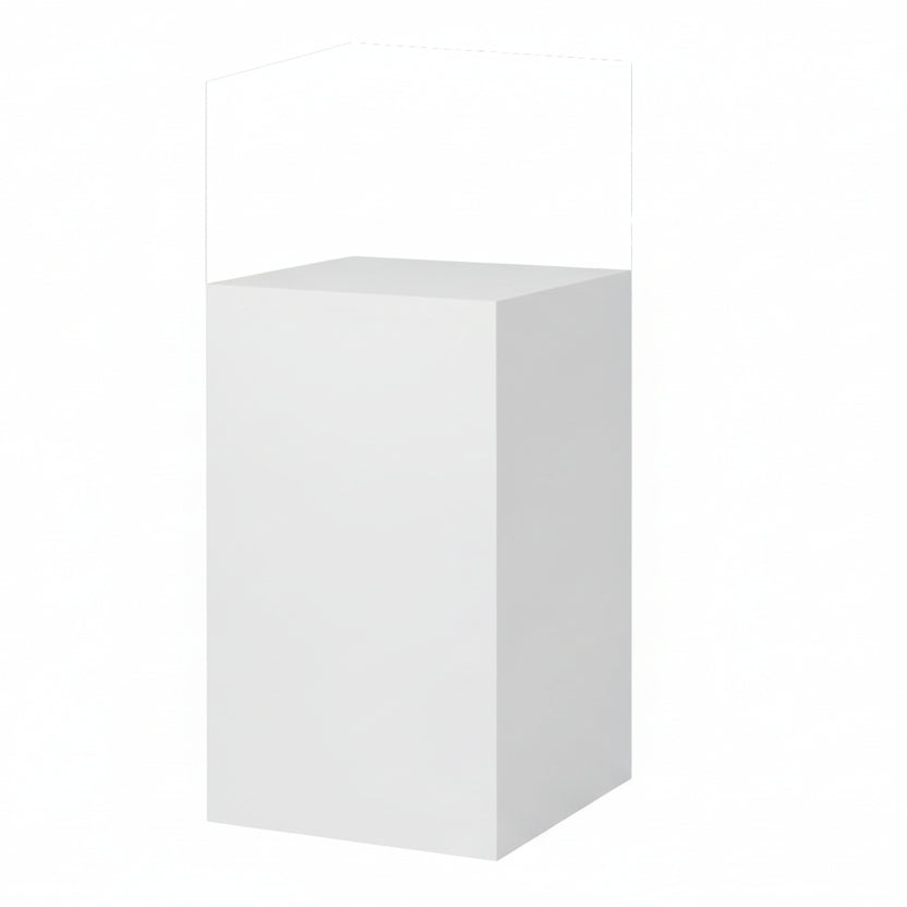 Podie. Hvítt melamín. 40 x 40 x H75 cm.