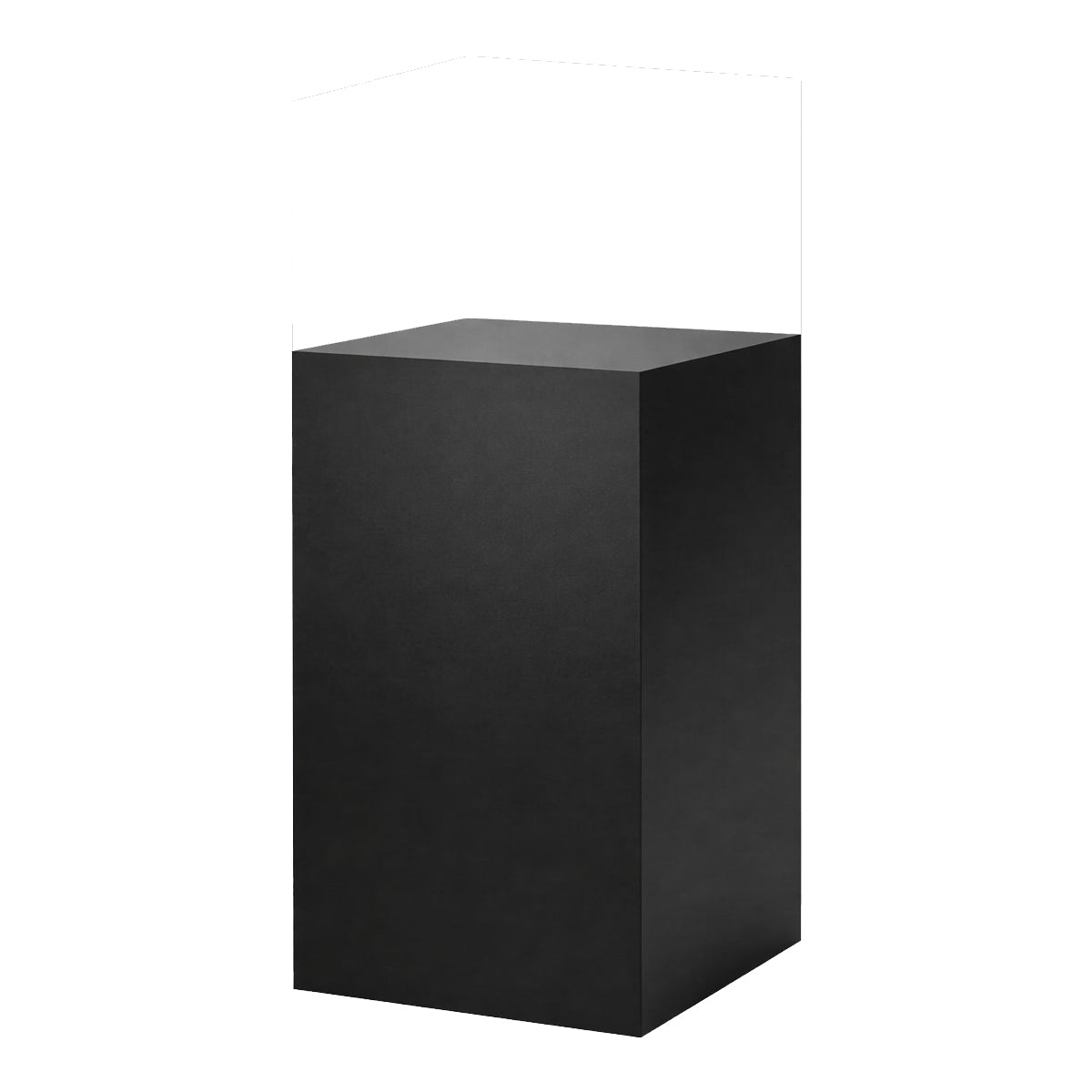Podie. Svart melamín. 40 x 40 x H75 cm.