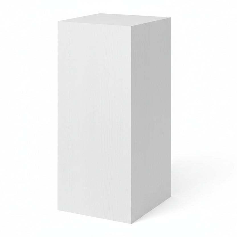 Podie. Hvítt melamín. 40 x 40 x H100 cm.