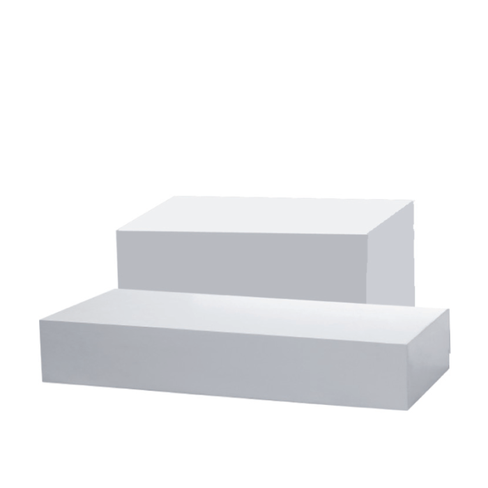 Sokkelsett til dukker/udstillingsmannequiner, sæt med 2 stk., hvid. Lav