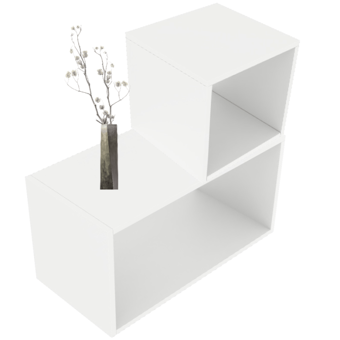 Kúbar / Póds, sett með 2 stk., hvítur