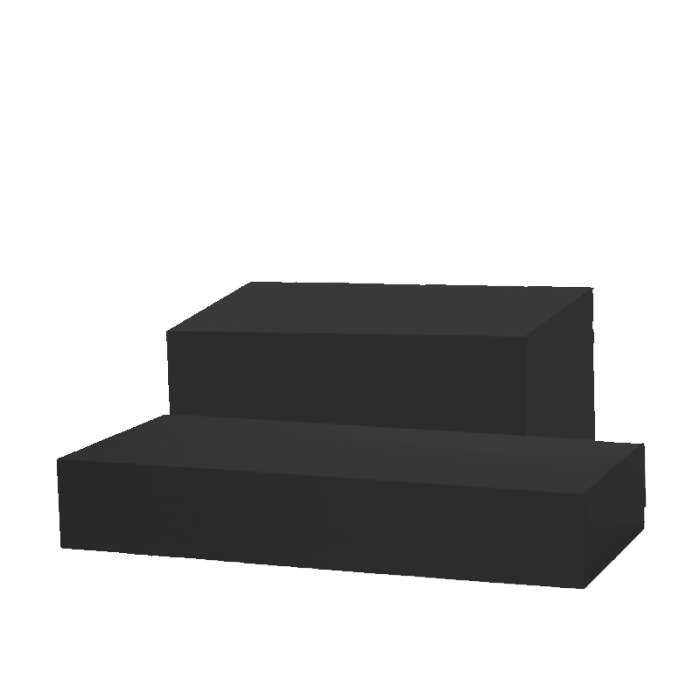 Podie sett fyrir búningahausa, sett með 2 stk., svart. Lágt