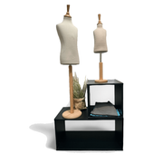 Kubbur / pallar, sett með 2 stk., svartur