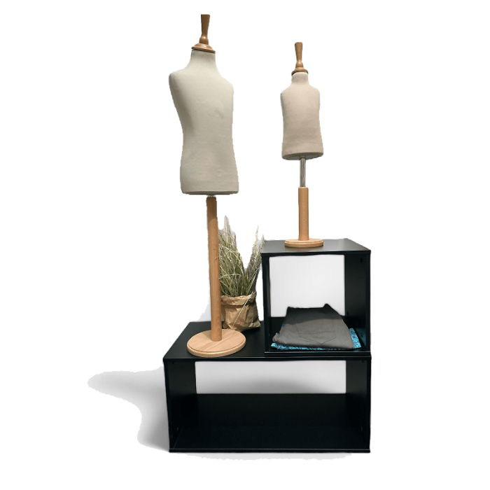 Kubbur / pallar, sett með 2 stk., svartur