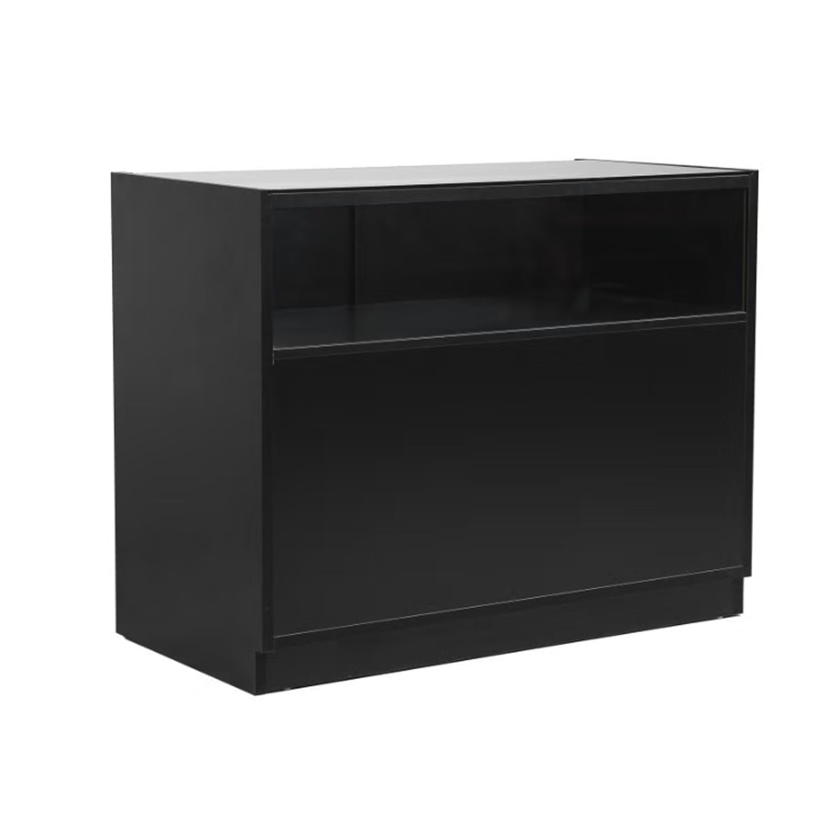 MADS afgreiðsluborð með 1/3 gleri, breitt, svart. B 120