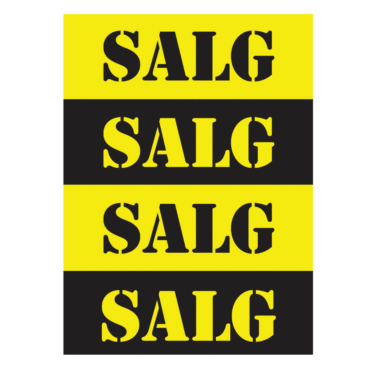 Plakat. SALG, svart og gult, 50 x 70 cm
