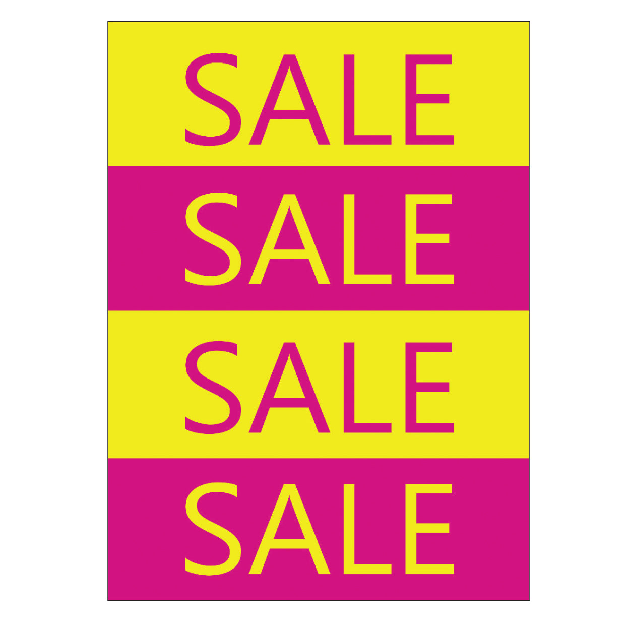 Plakat. SALE, gul og pink, 50 x 70 cm