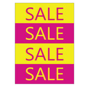 Plakat. SALE, gult og bleikt, 50 x 70 cm