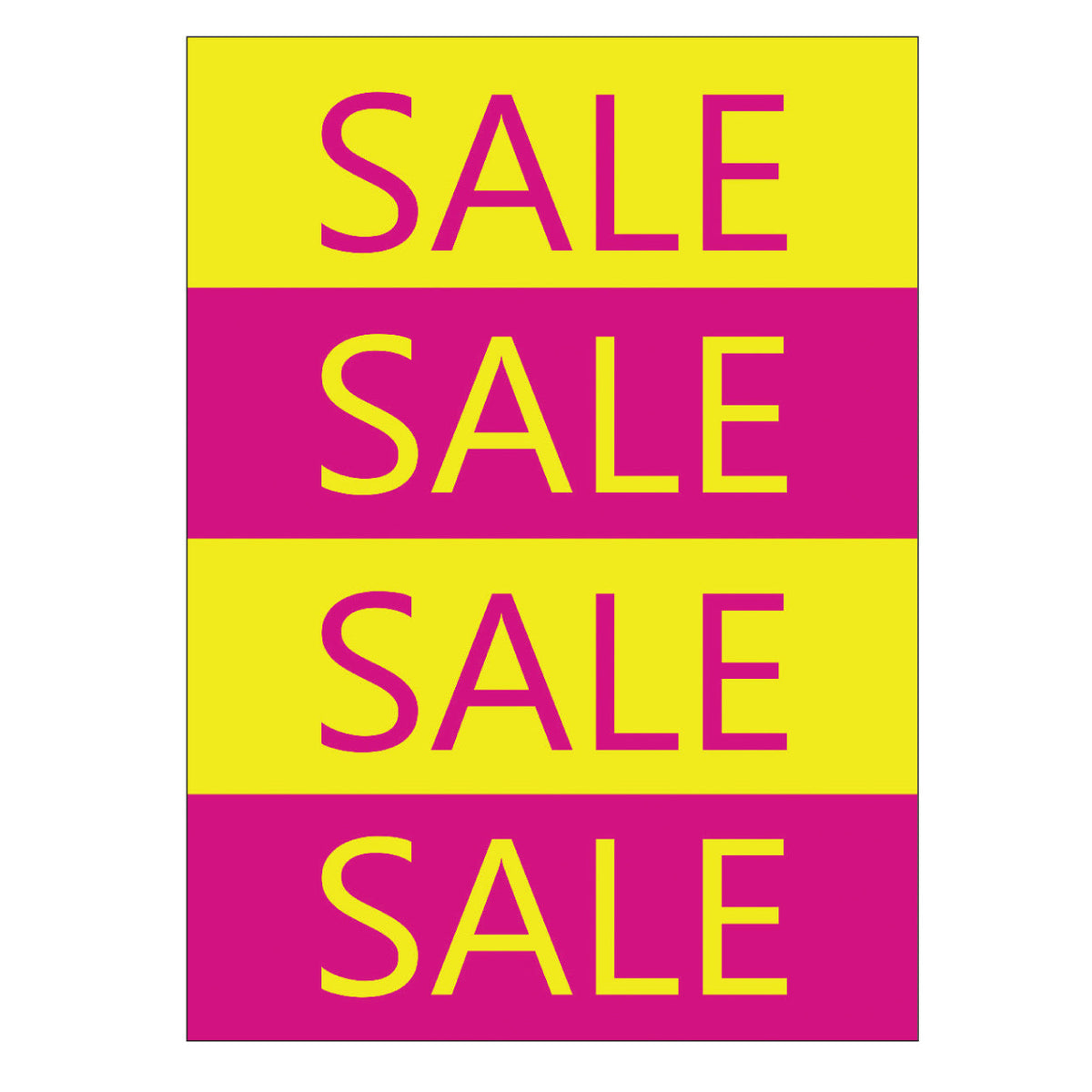 Plakat. SALE, gult og bleikt, 50 x 70 cm