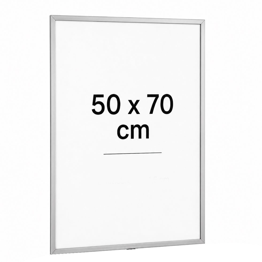 Smellirammi 50 x 70 cm með skáskoruðum hornum – ál, mjór rammi 1,5 cm.