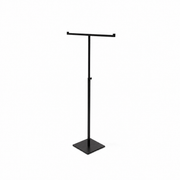T-standur fyrir skartgripi. Hæðarstillanlegur. Svartur. H43–81 cm. Ferkantaður fótur.