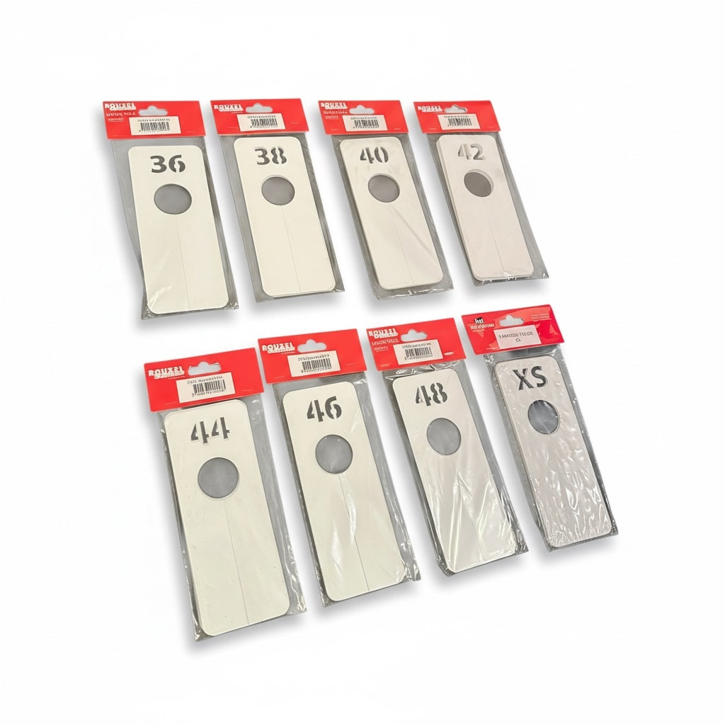 Aflang hvít stærðarskipti, str. 36