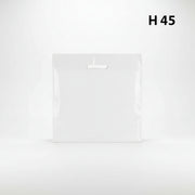 Plastpoki, stór, hvít, pk. með 100 stk., 50 míkró, B 56 X D/BF 10 X H 45 cm., styrktir handfang
