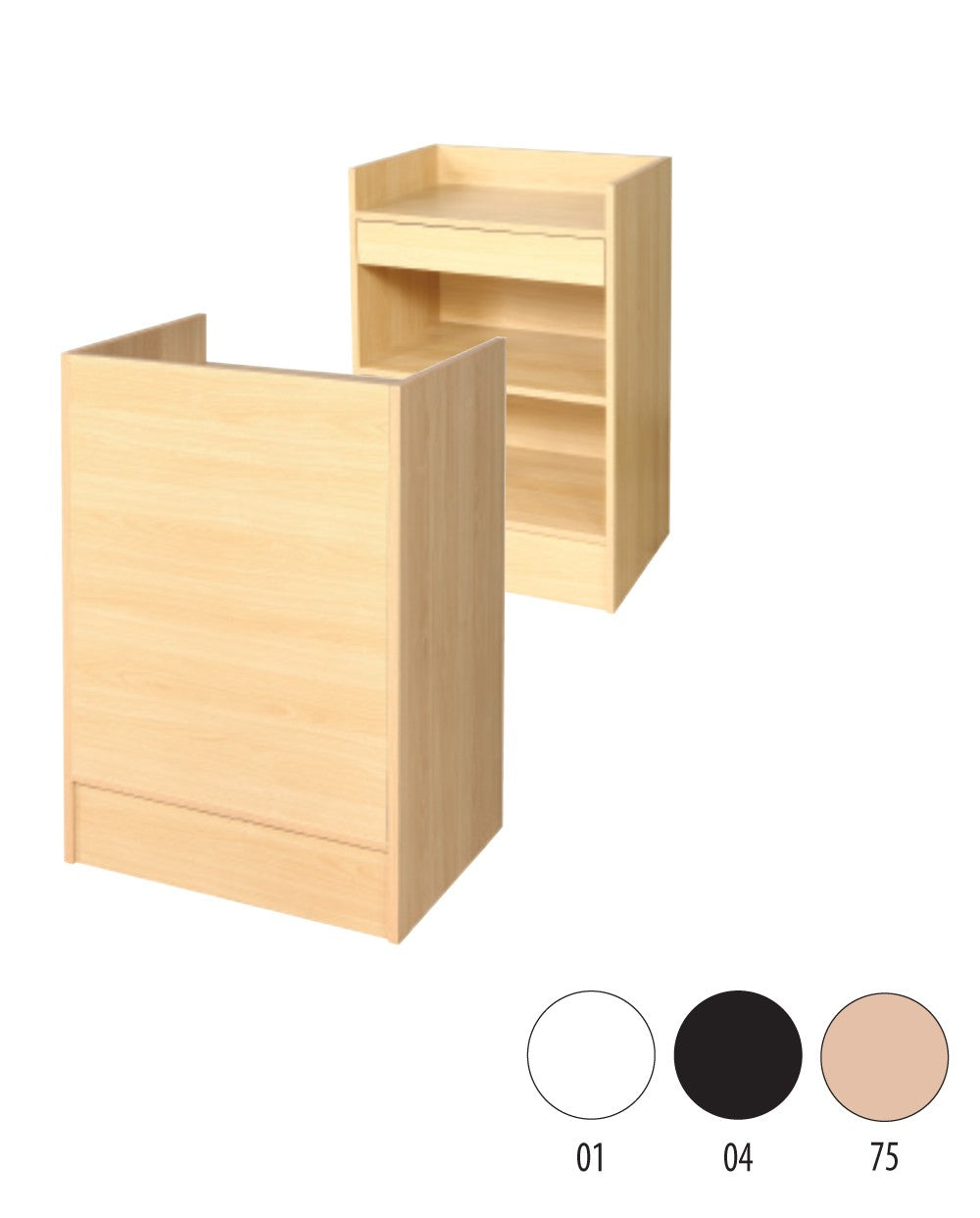 Slimline Disk, kassamodule með innfelldri hillu, hvítur, H96 x B61cm x D46 cm