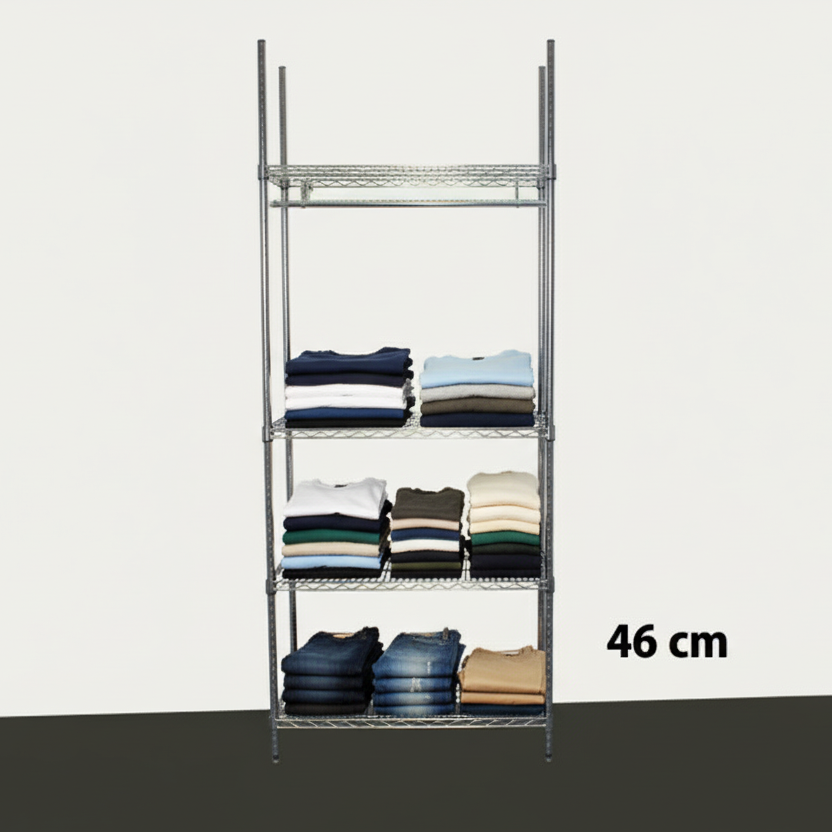 Garderobuhill - TUBO (B 91 x D 46 x H 220 cm.) - Krom