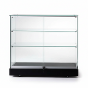 Glerskápur – afgreiðsluborð Toscana 3. Svartur. B102 × D46 × H90 cm.