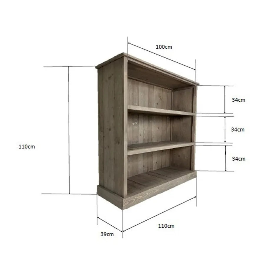 Graywood hillur með 2 hillum. H119 cm