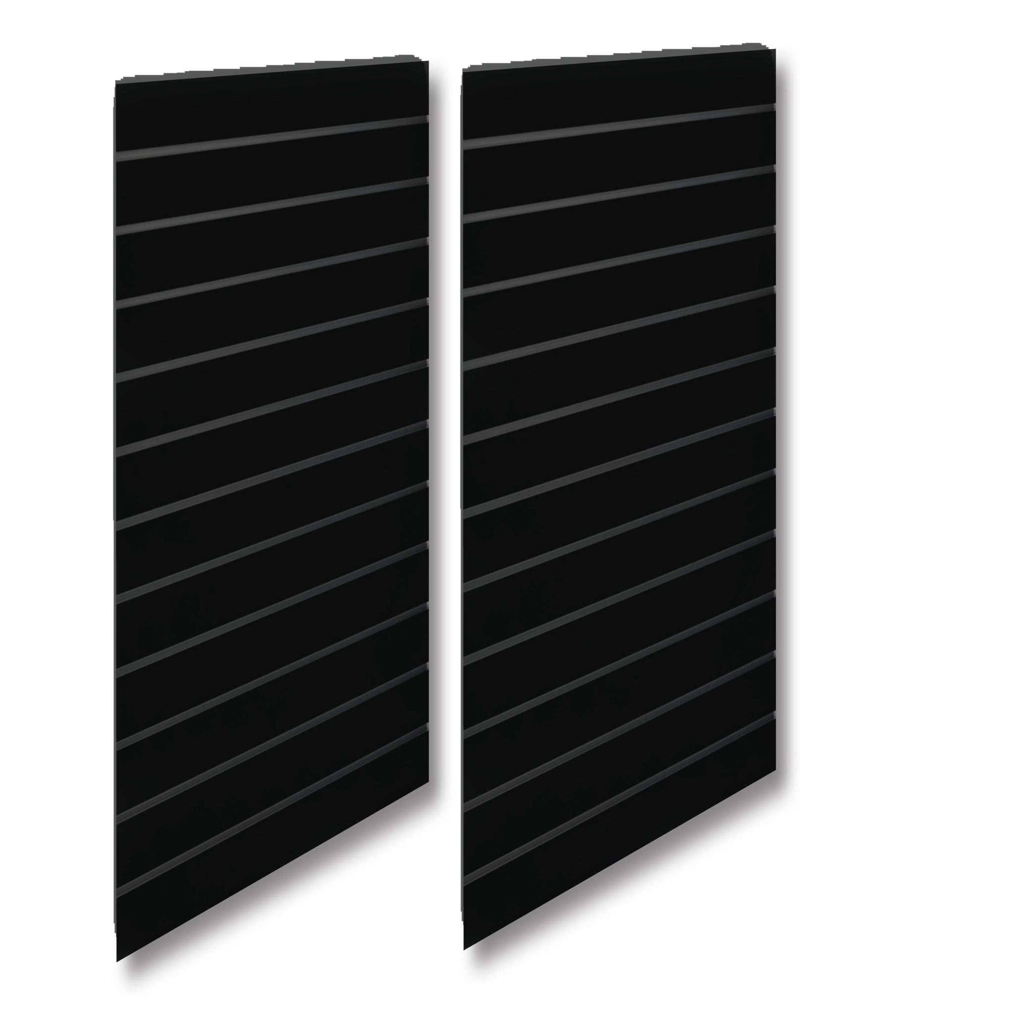 Rifflað panel - Staðal (59,5 x 240 cm) - Svartur með ál-listum í svörtu